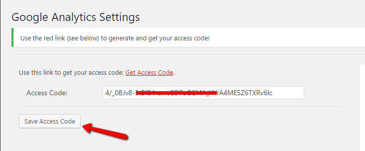 add access code to GADWP