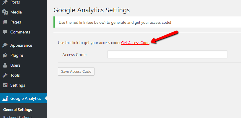 get google analytics access code