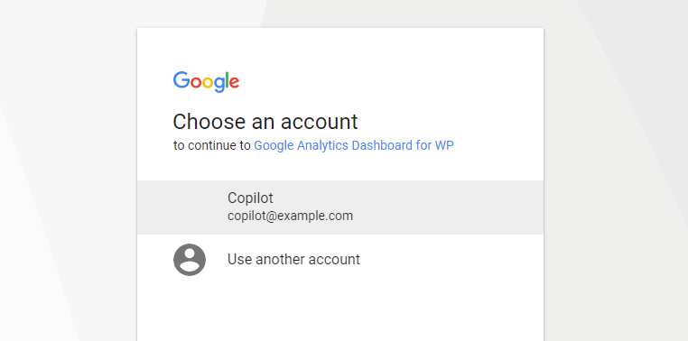 choose google analytics account