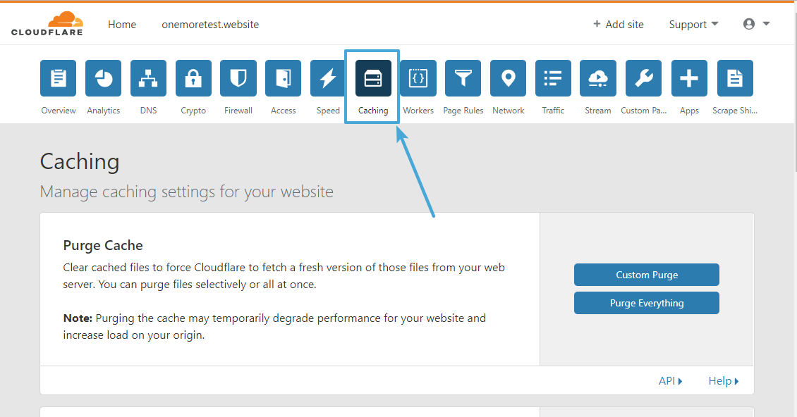 clear cloudflare cache