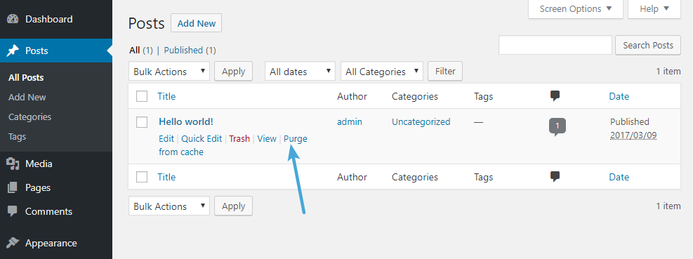 W3 Total Cache single page