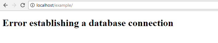 an example of error establishing a database connection