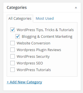 Using WordPress Categories