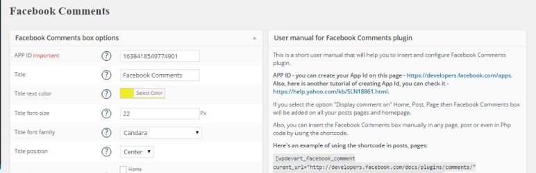 WordPress Facebook comments plugin