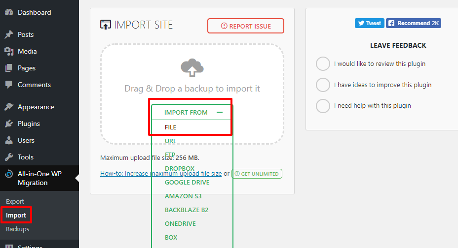 Import your site